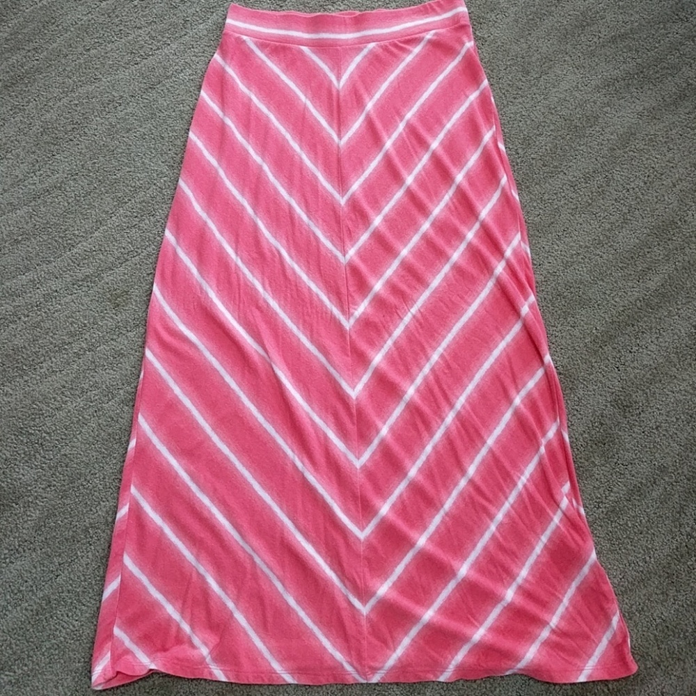 Sonoma Pink and White Maxi Skirt